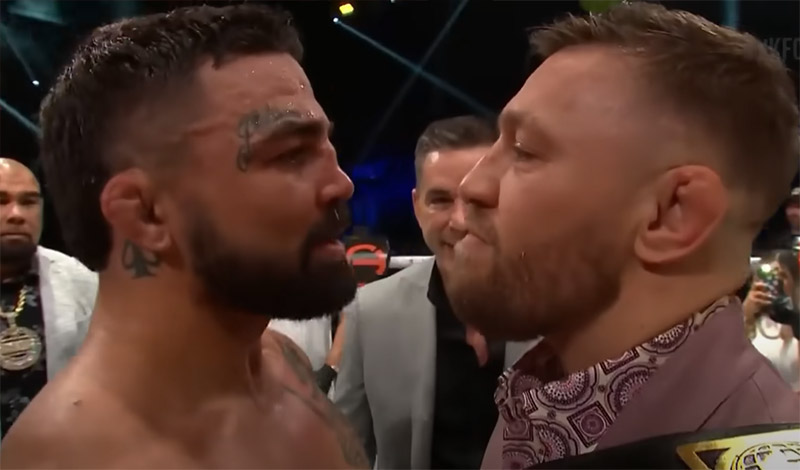 conor mcgregor mike perry face off
