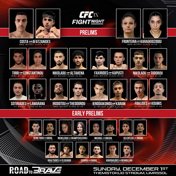 cfc 9 road to brave fight card 2