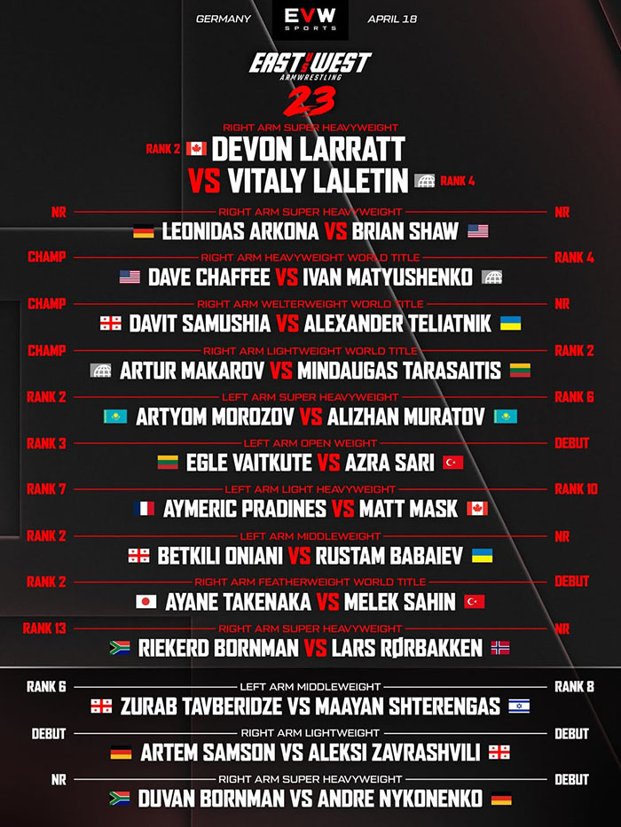 east vs west 23 fightcard
