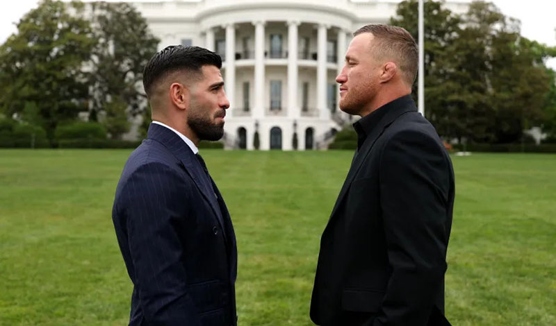 gaethje topuria staredown white house