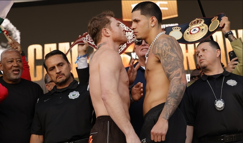 canelo berlanga staredown