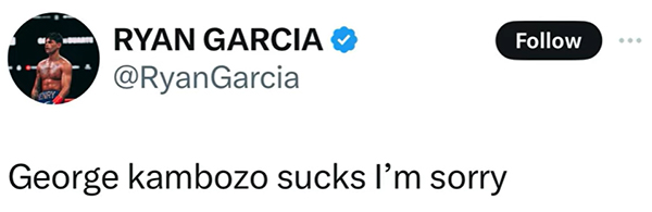 garcia kambosos tweet