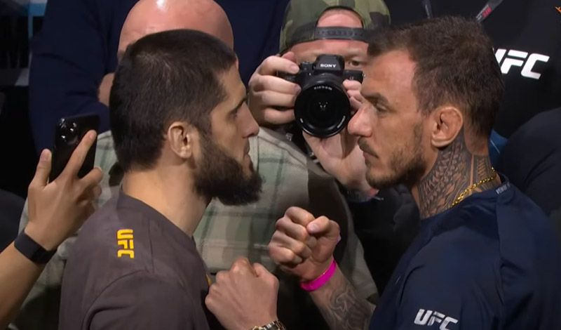 islam makhachev renato moicano staredown