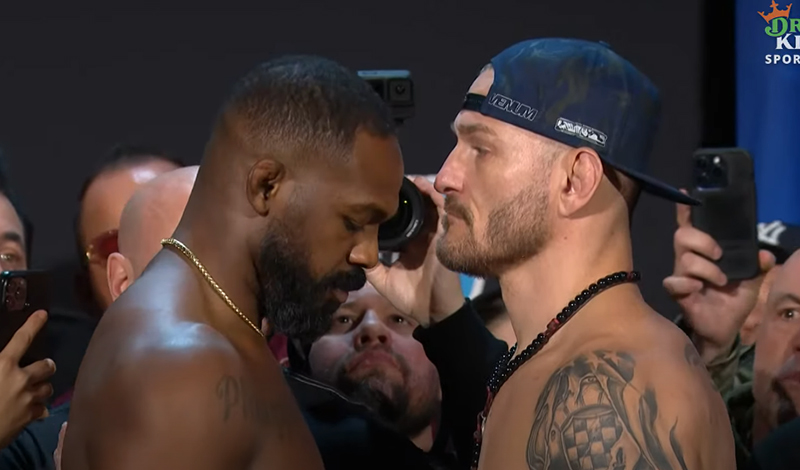 jon jones stipe miocic staredown ufc 309